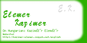 elemer kazimer business card